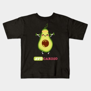 Avo cardio on black Kids T-Shirt